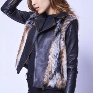 HOT FAUX FUR LEATHER MOTTO JACKET!!!